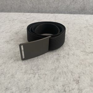 GRIP6 Black Belt and Buckle Webbing is 44" long  - brushed buckle ribbed webbing